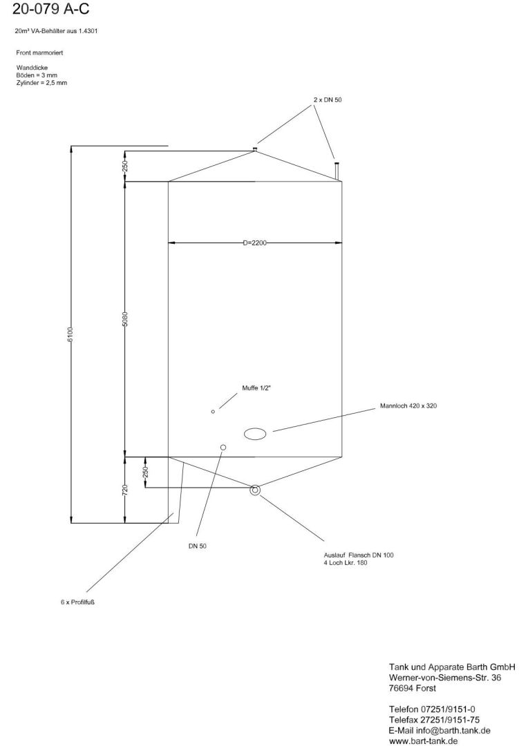 Lagerbehälter aus Edelstahl (V2A), stehend (5)