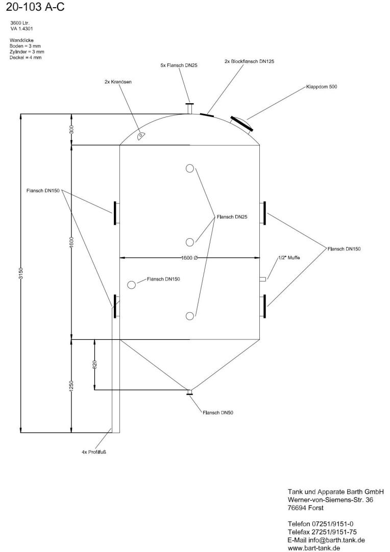 Lagerbehälter aus Edelstahl V2A, Glyzerinbehälter (5)