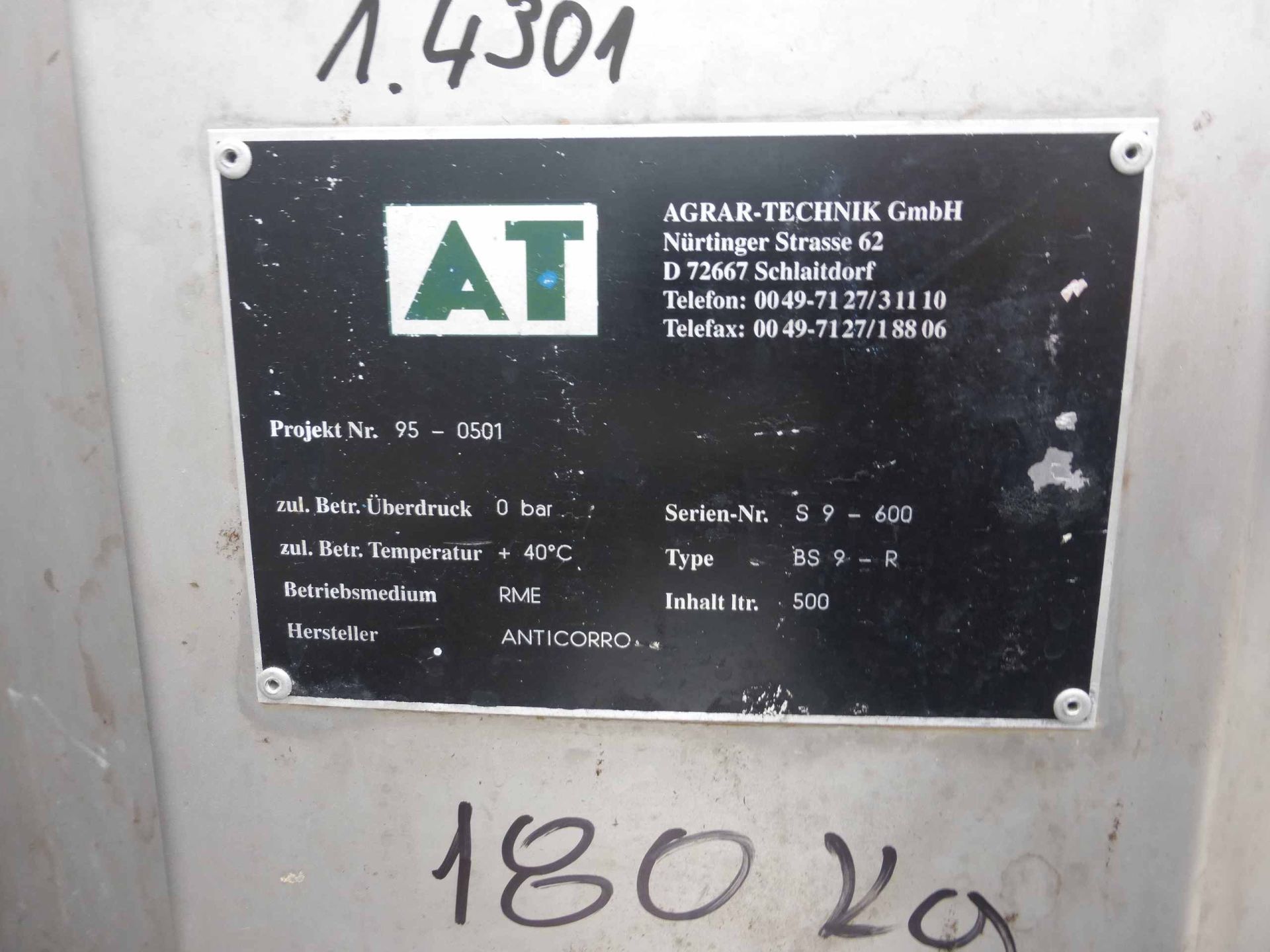 Lagerbehälter aus Edelstahl V2A (Methanolbehälter) (4)