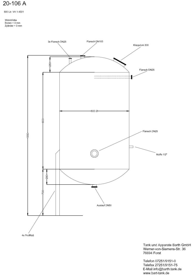 Lagerbehälter aus Edelstahl V2A (Methanolbehälter) (5)