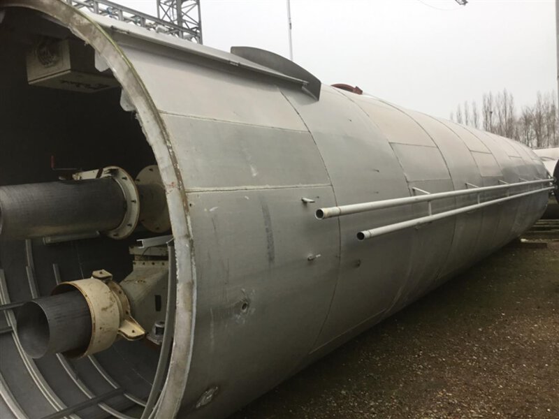 Lagersilo aus Aluminium, 2 Kammern, auf Fu&szlig;ring (1)