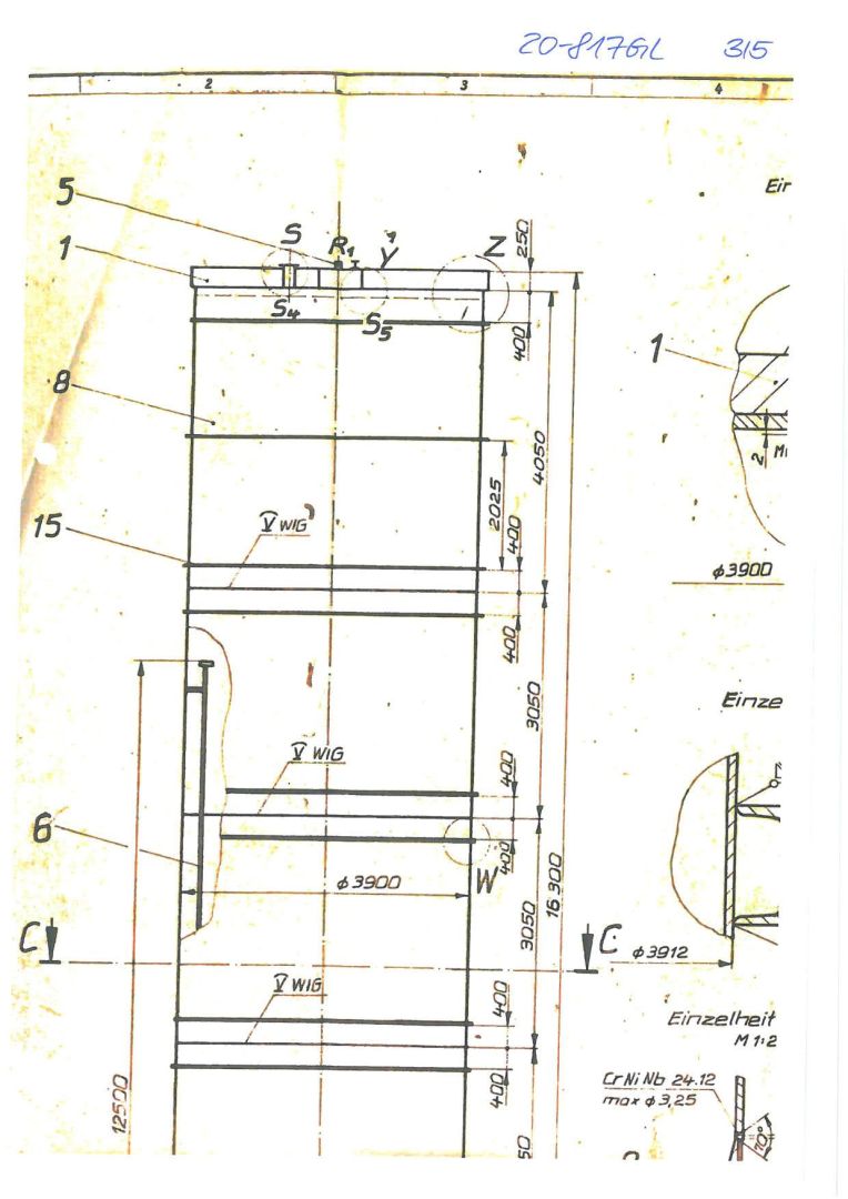Druckbehälter aus Edelstahl, stehend, isoliert (3)