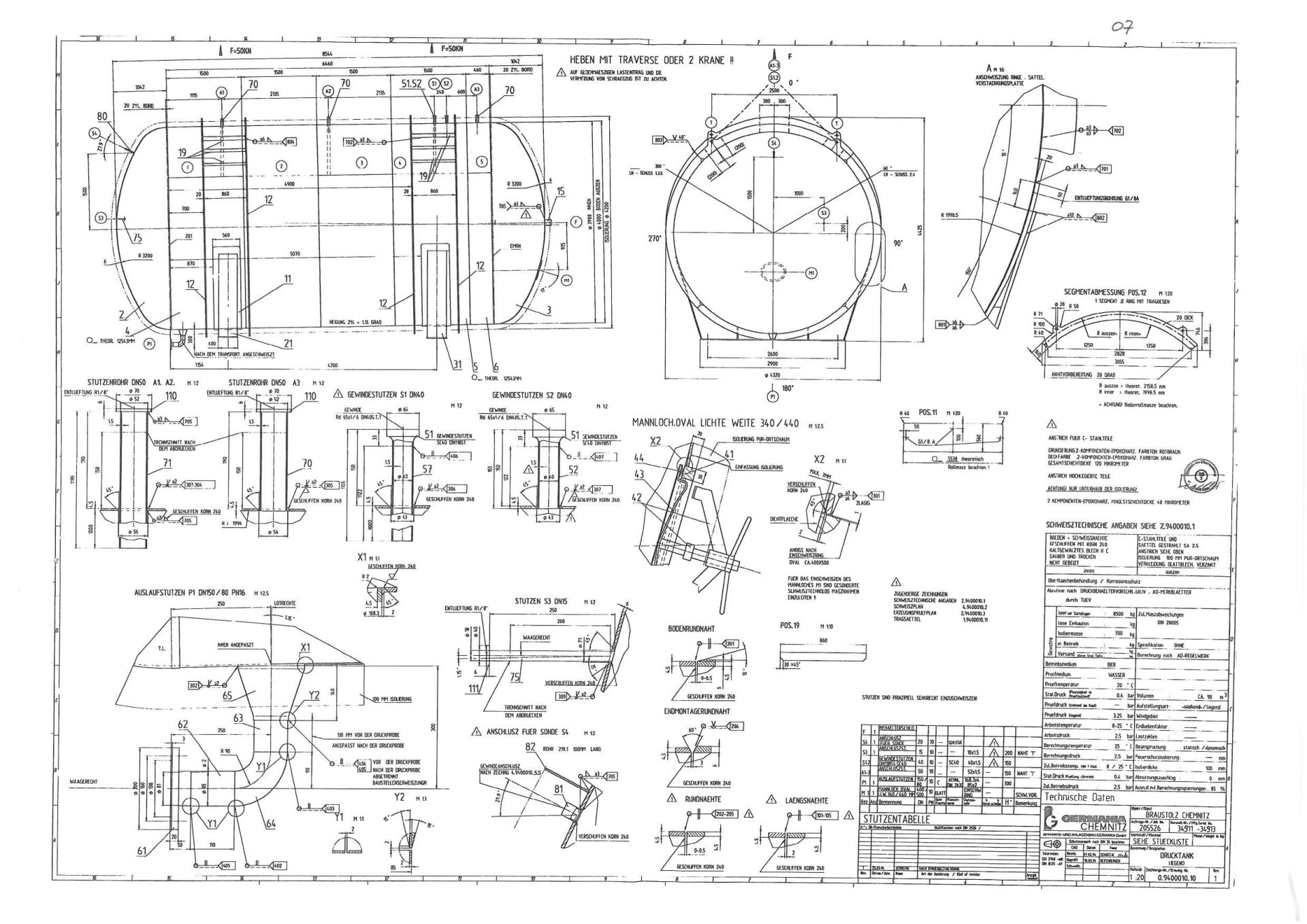 Druckbehälter aus Edelstahl (V2A), liegend (5)