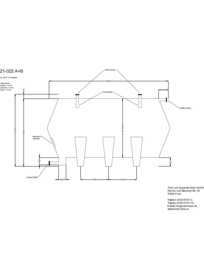 Lagerbehälter aus Edelstahl (V2A), liegend (5)