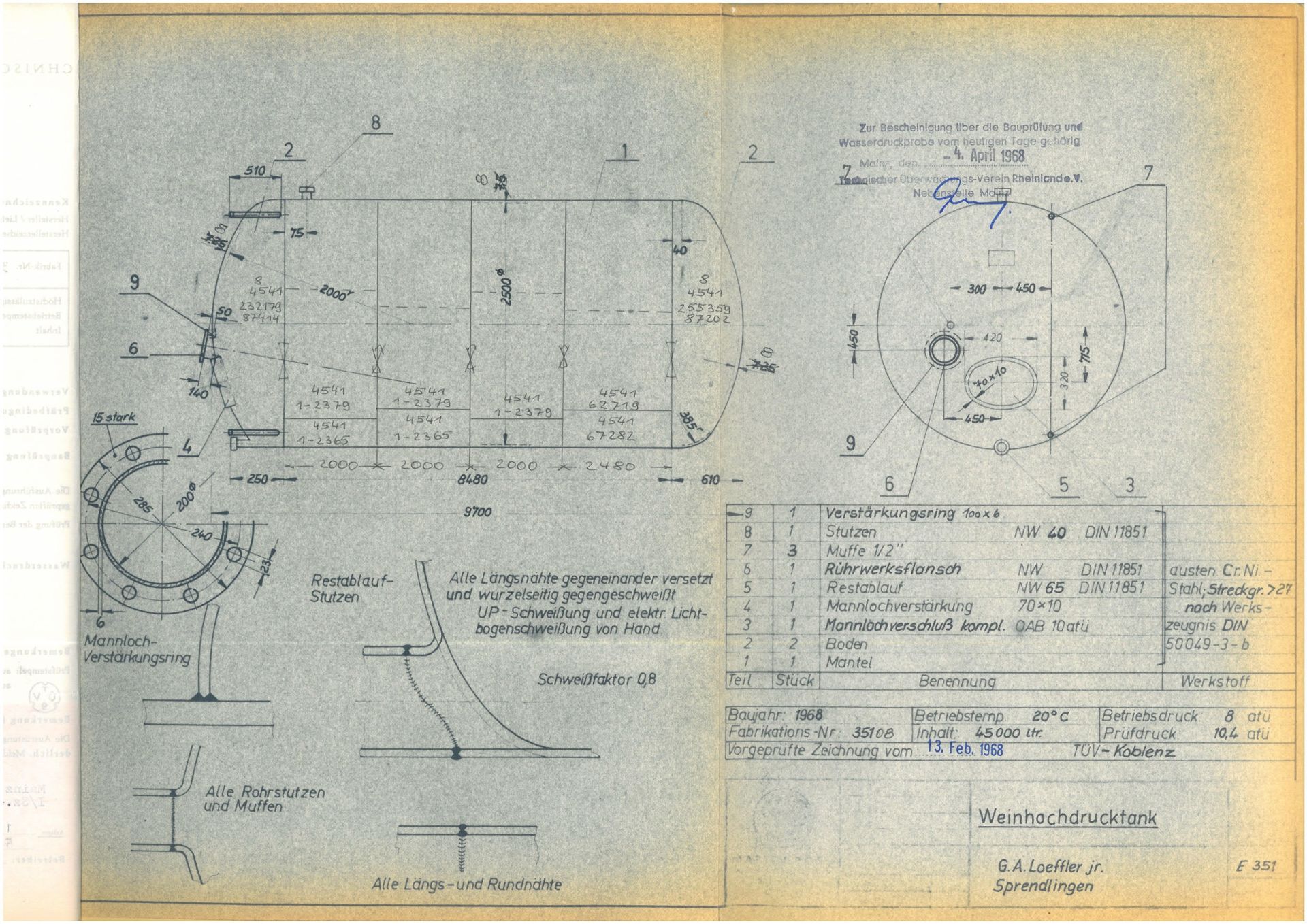 R&uuml;hrwerksbeh&auml;lter aus Edelstahl (V2A), liegend (1)