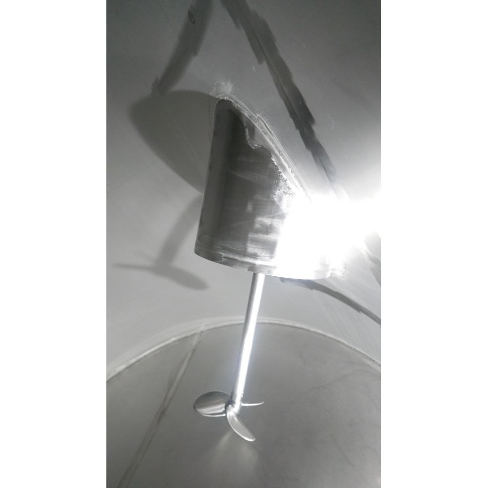 Edelstahl-Flachbodenbehälter aus V2A, Rührwerktank (3)