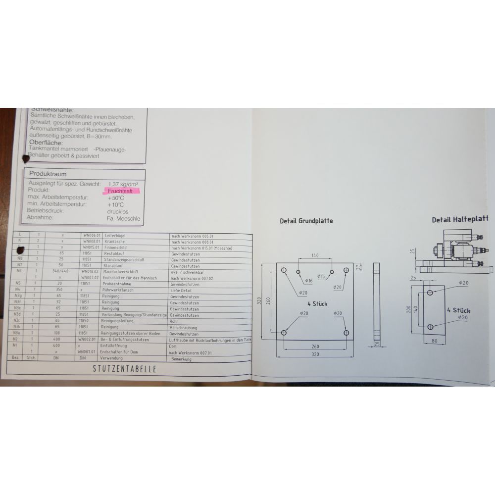 Edelstahl-Rührwerkbehälter aus V2A, Zuckerlösetank (4)